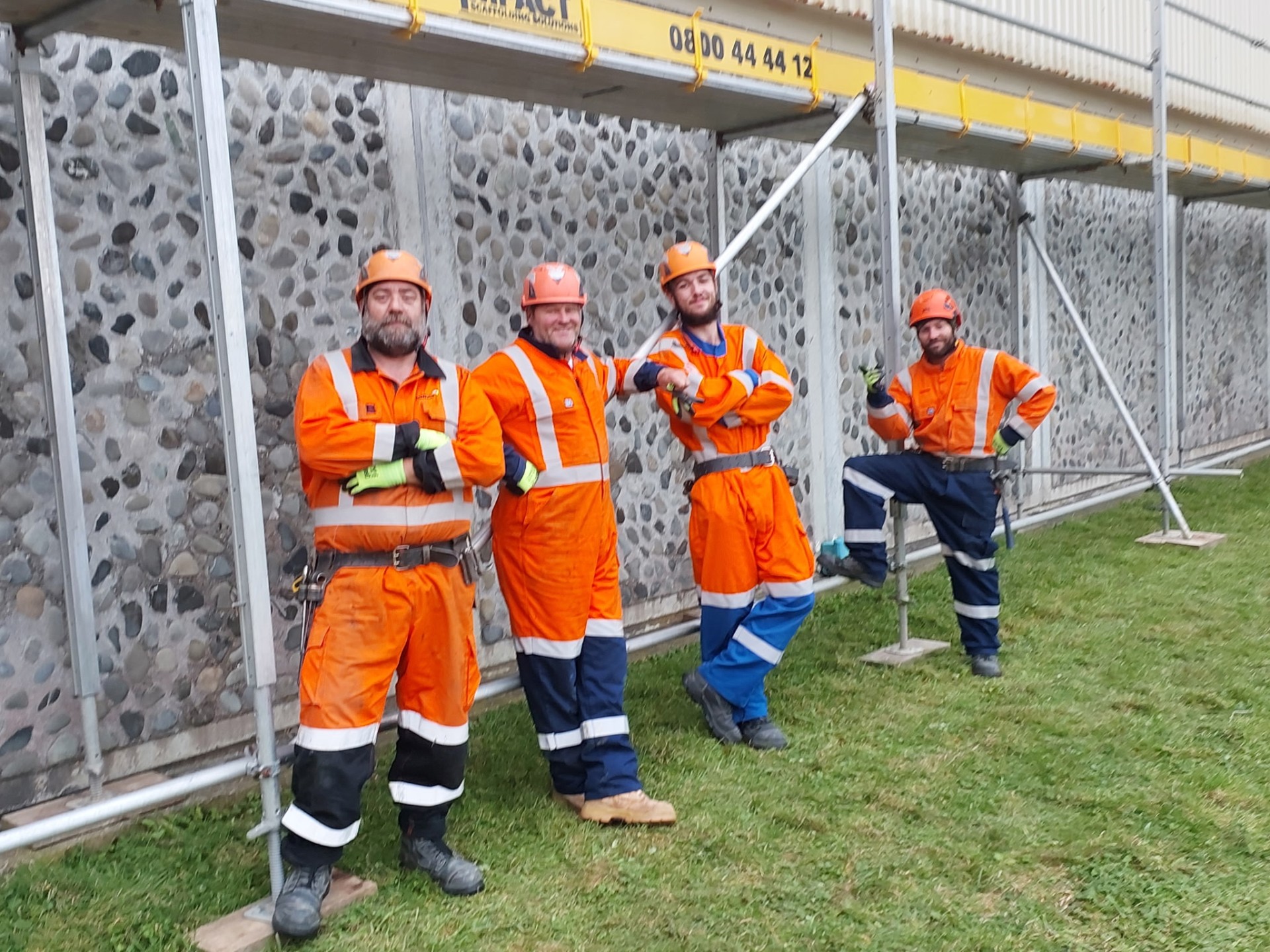 The Impact Scaffolding team on site in Palmerston North